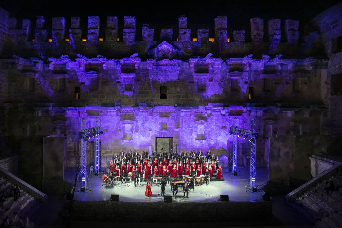 The Turkish State Choir and orchestra at the Aspendos Ancient Theatre